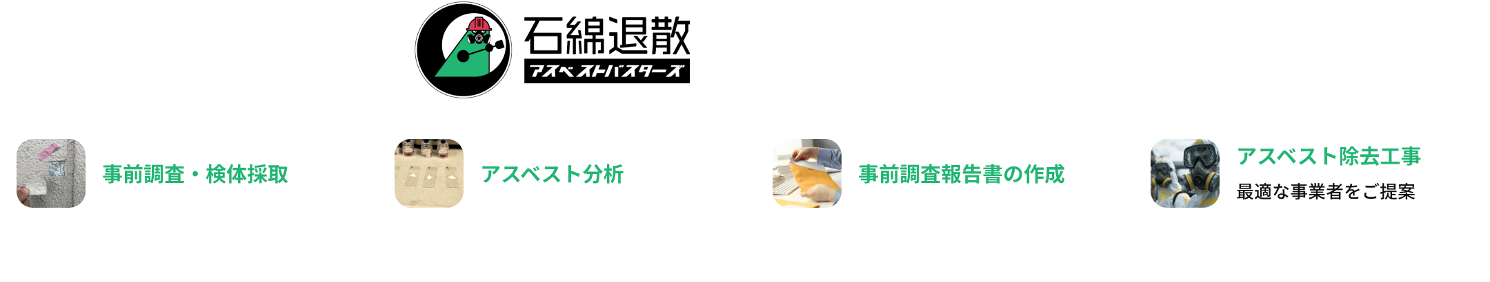 工事前の事前調査結果報告に必要なアスベストの調査・分析から報告書の作成までワンストップで提供